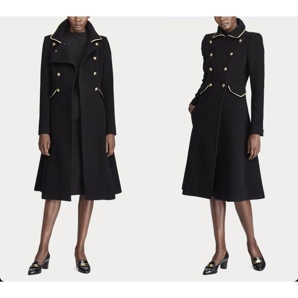 $2900 Ralph Lauren Collection Black Wool Double-Breast Clifton Coat Purple Label - Picture 7 of 16